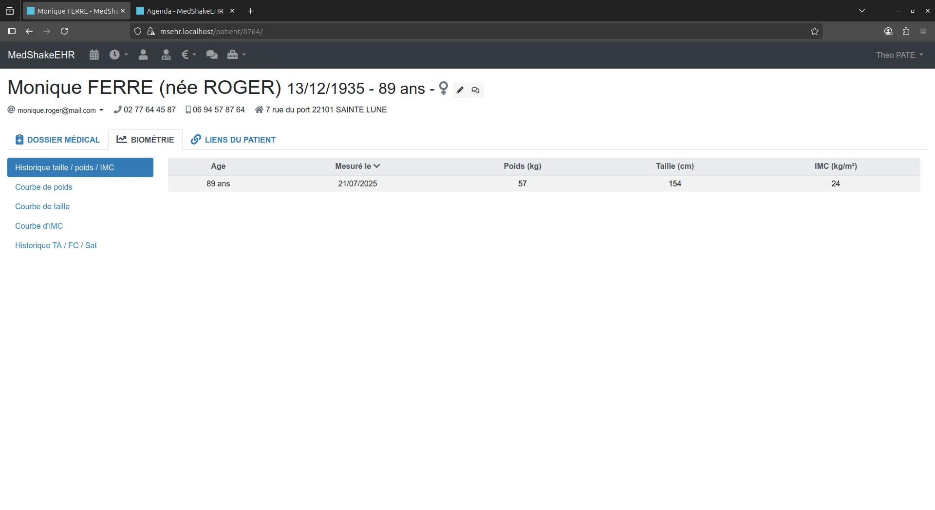 Interface Biométrie