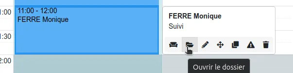 Interface dossier patient agenda