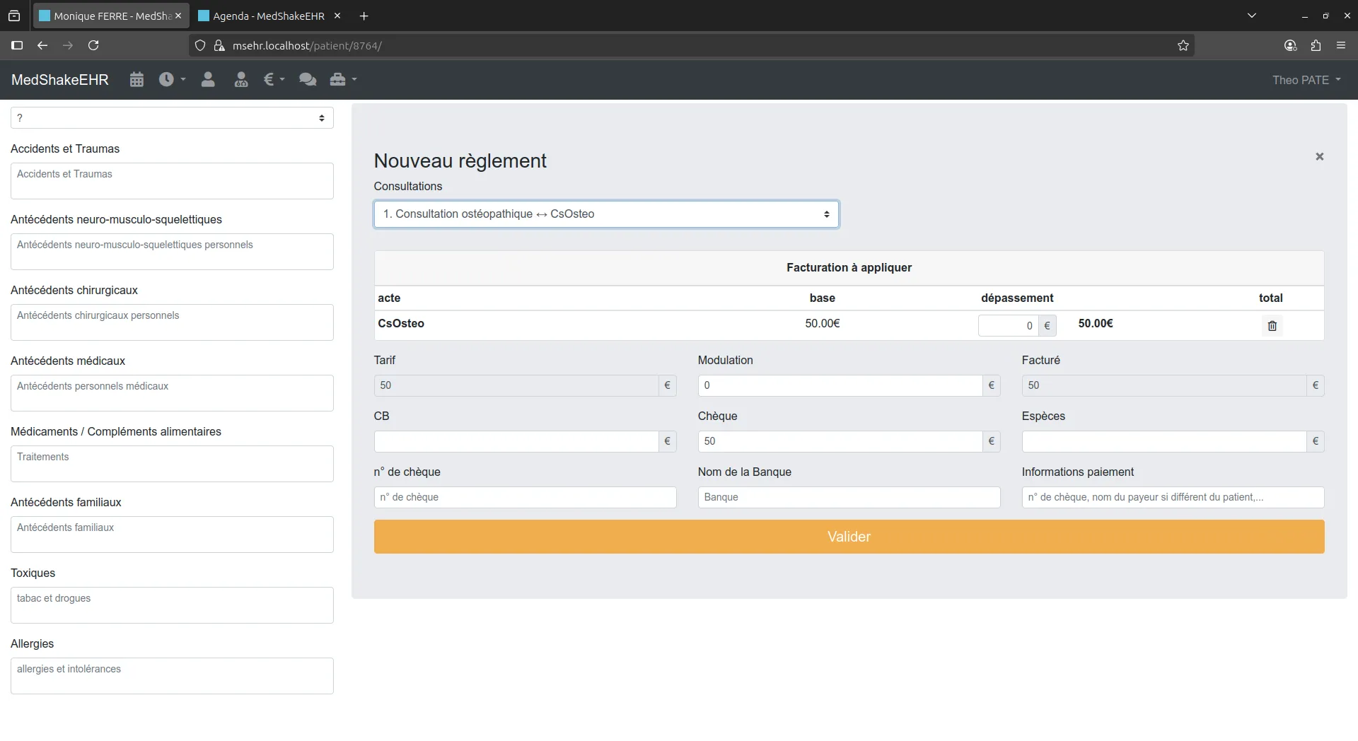 Interface Règlement