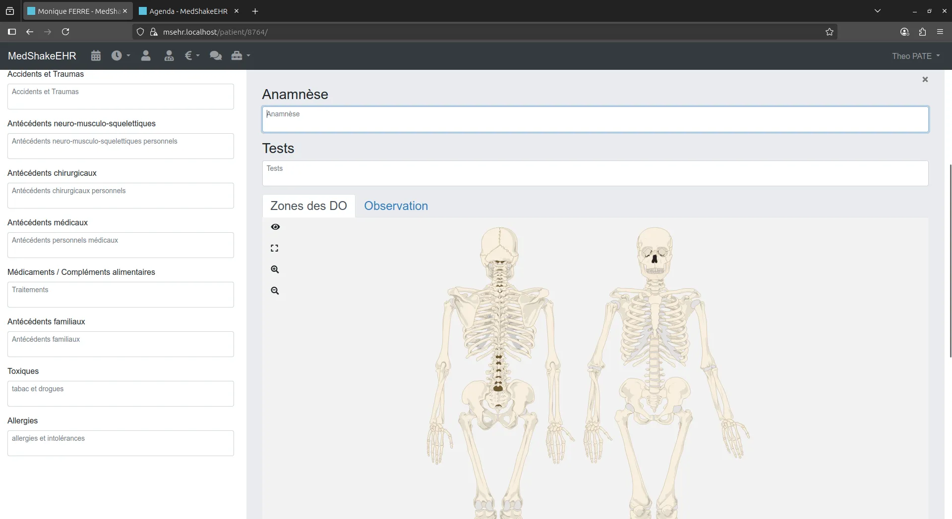 Interface Nouvelle consultation