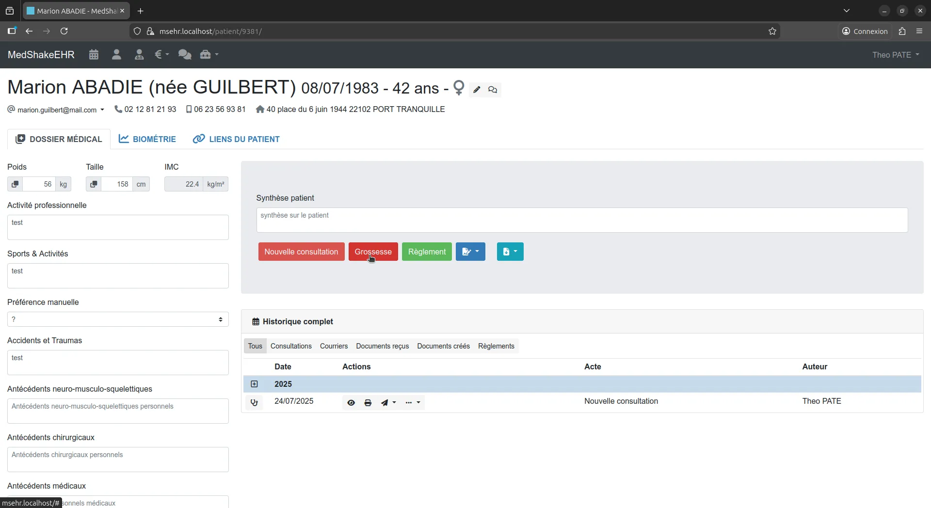 Nouvelle consultation ajoutée